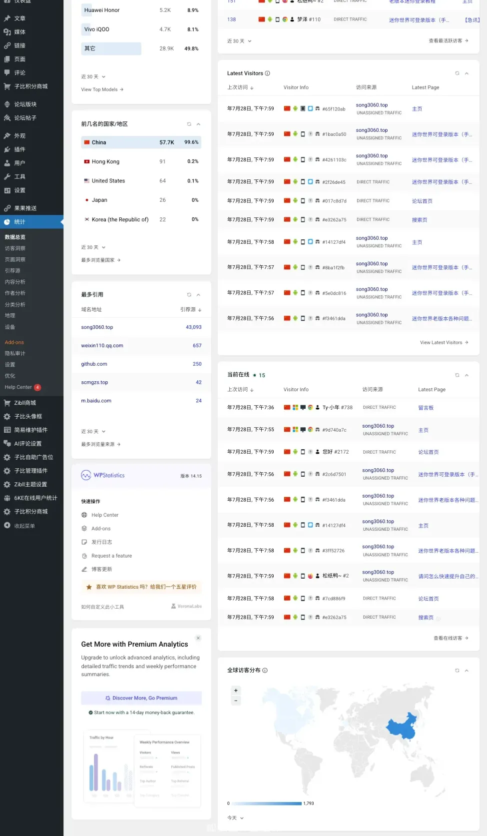 2025年7月网站访问数据公开-松纸工作室博客